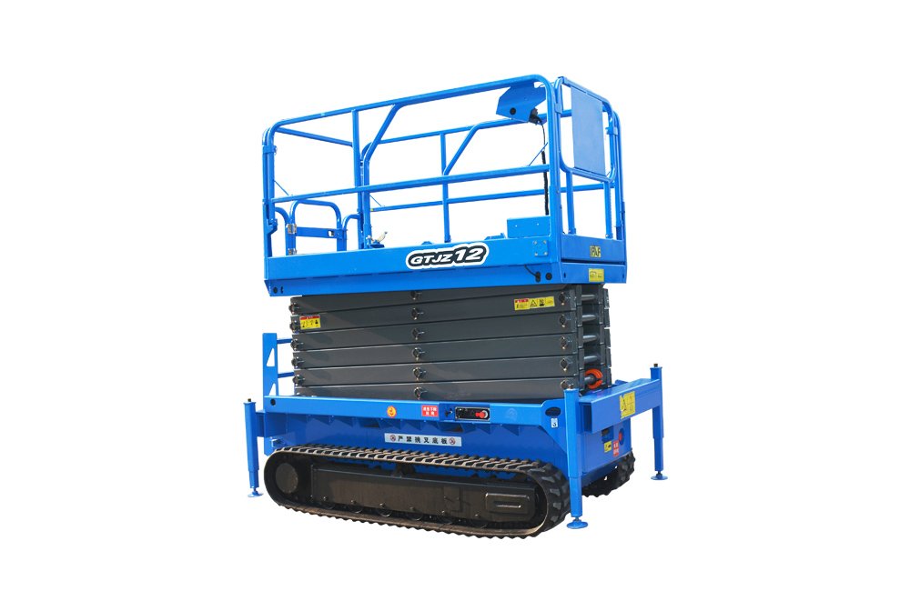 12m Blue Slide-Out Outrigger Crawler Lift Platform