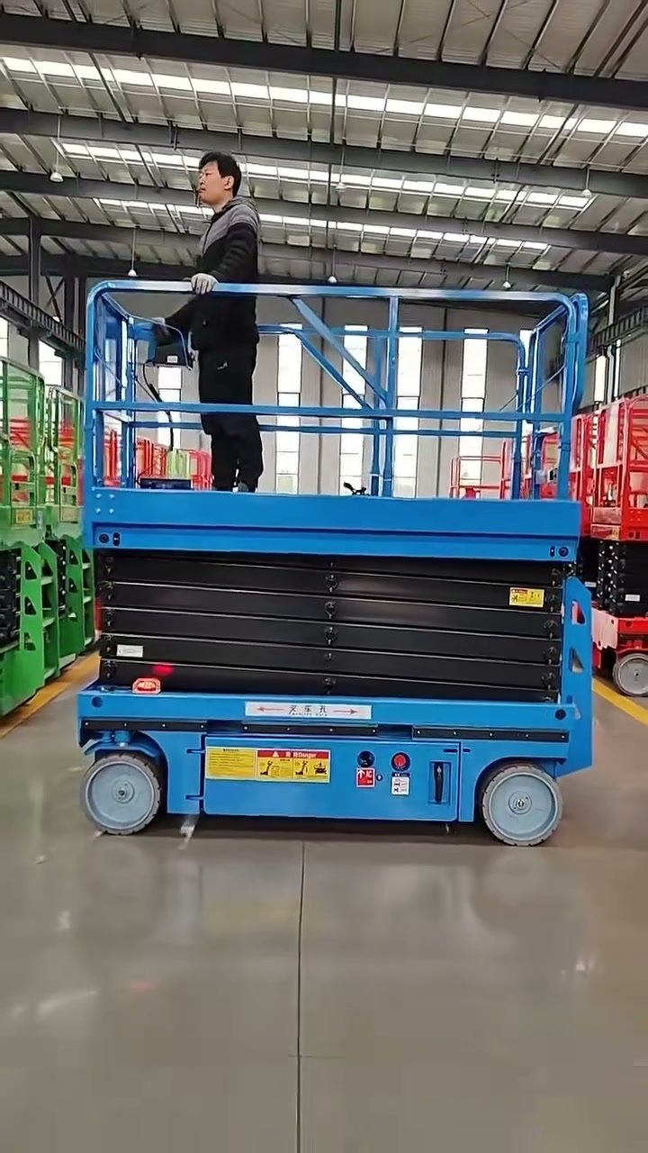 10m Blue Custom Scissor Lift On-site Commissioning Test | Aerial Work Platform Factory