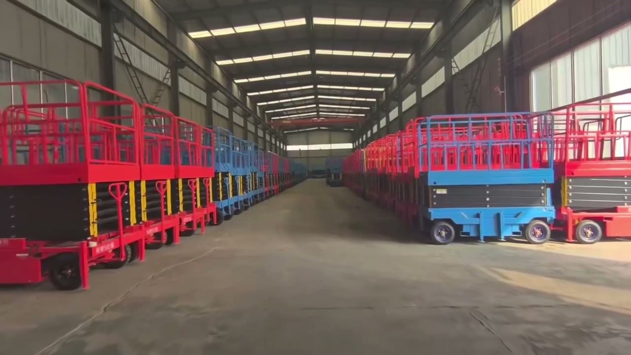 Mass Mobile Scissor Lifts Stock In Warehouse | Self Propelled Aerial Work Platform
